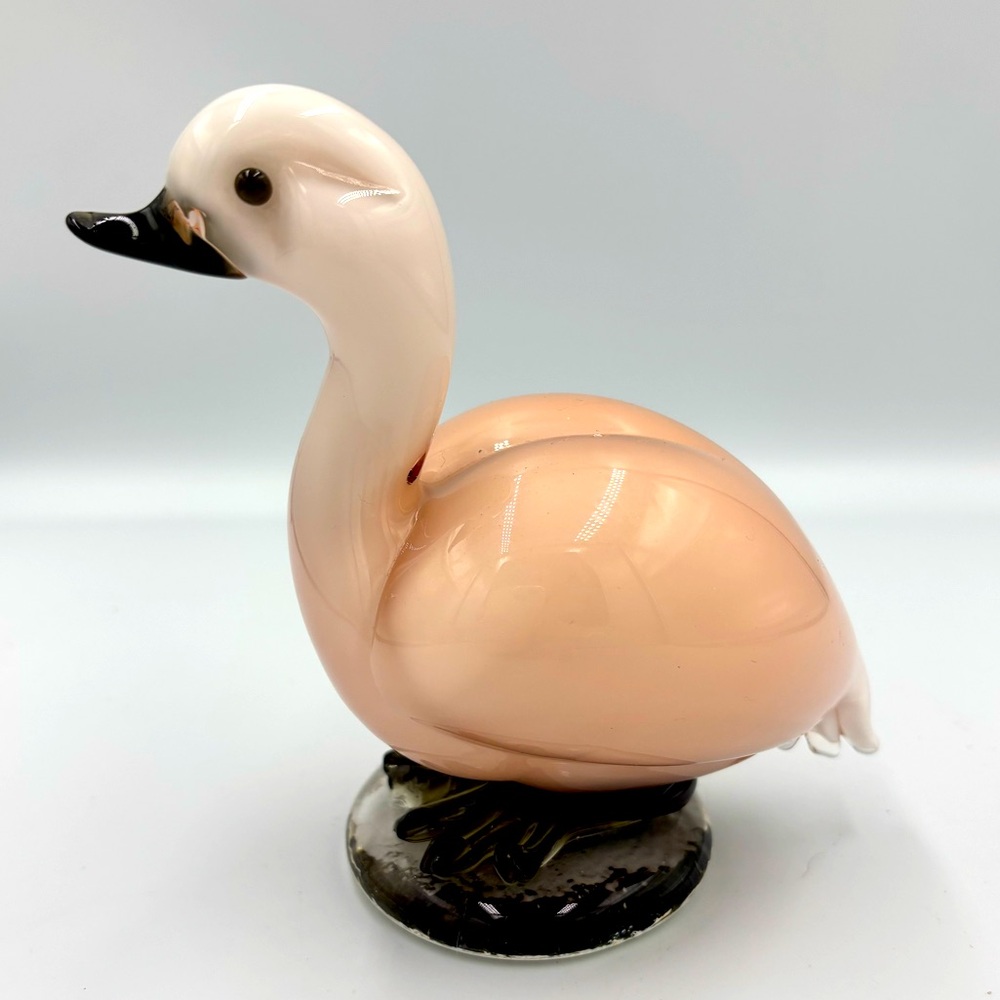 Rare Baby Gosling,Handblown Peach Art Glass,Stunning!